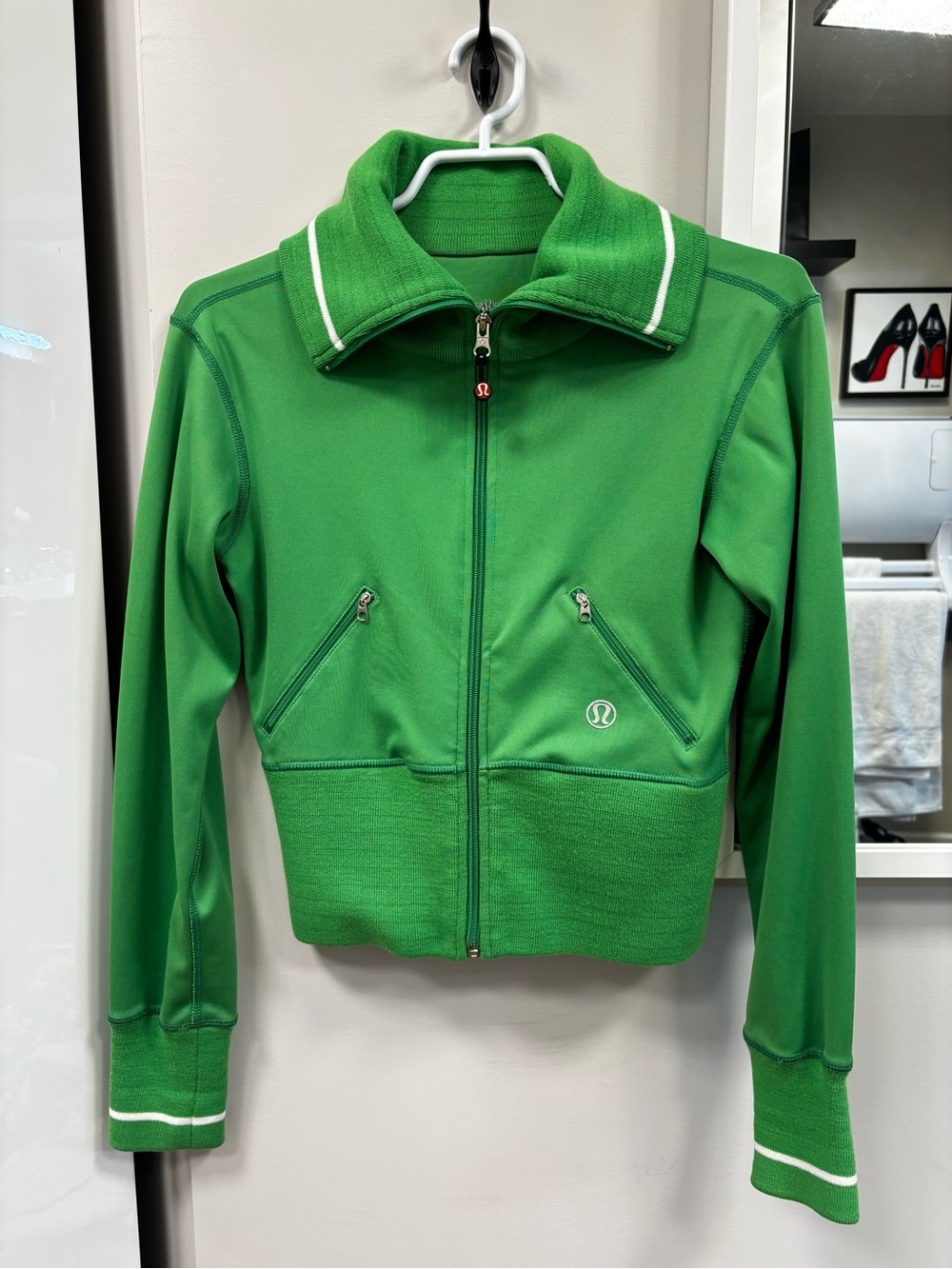 Vintage lululemon athletica Bright Green Full-Zip Bomber Jacket